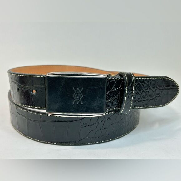 Martin Dingman Black Alligator Grain Belt with Saddle Leather Lining - Picture 14 of 14